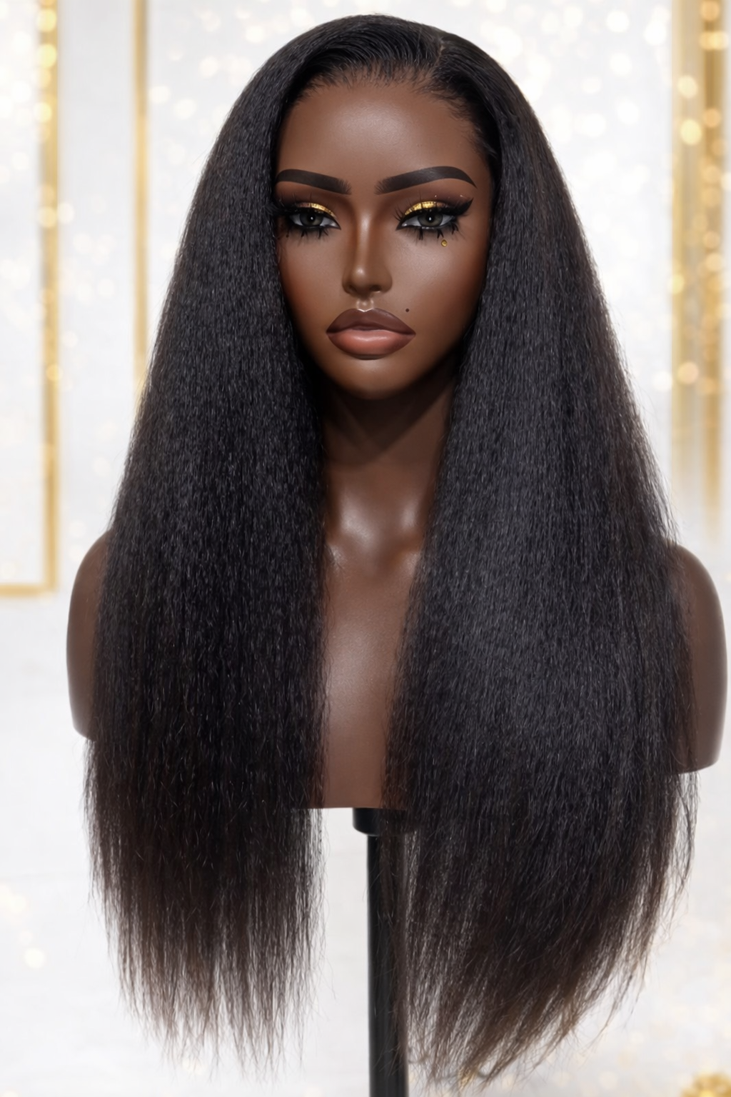 The Natural Essence - 100% Human Hair Full Frontal Natural Yaki Pre-Plucked Wig